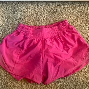Sonic Pink hotty hot lululemon shorts